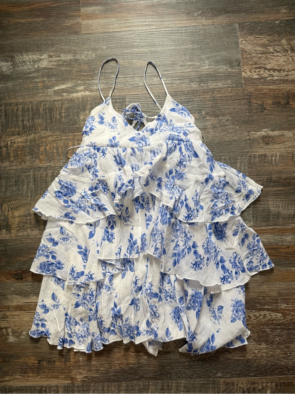 The Vintage Shop White and Blue Floral Cami Dress